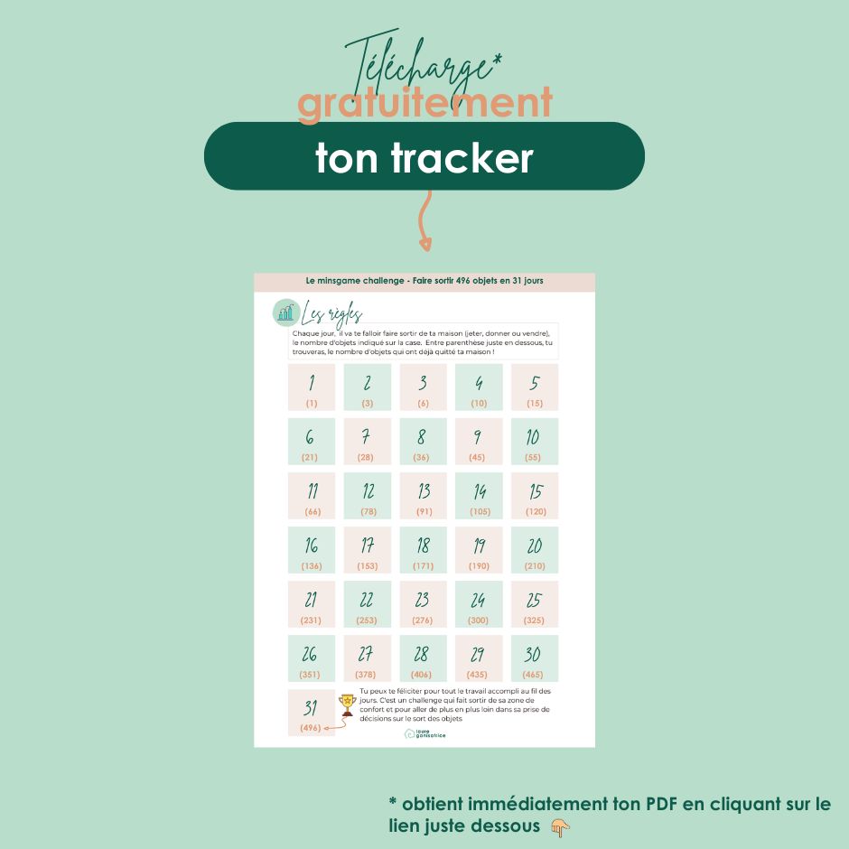 Le minsgame est un challenge pour vous aider à désencombrer votre intérieur. En 30 jours vous allez vous séparer de 465 objets !