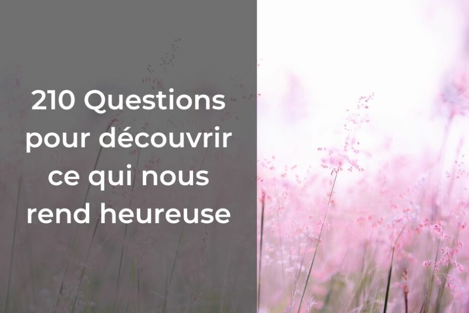 210 Questions pour découvrir ce qui nous rend heureuse